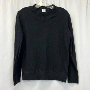 Gap Mens Pullover Sweatshirt Black V Neck Long Sleeve Casual XS
